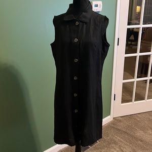 JJill Casual Black Linen Sleeveless Dress